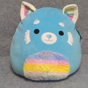 Squishmallows Vanessa The Red Panda FUR Tie Dye Rainbow Swirl Kellytoy Official